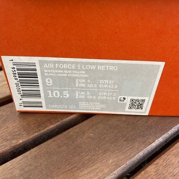 Nike Air Force 1 Low Retro Color of the Month Pink Gum Women 10.5(DM0576-101) - Picture 16 of 17